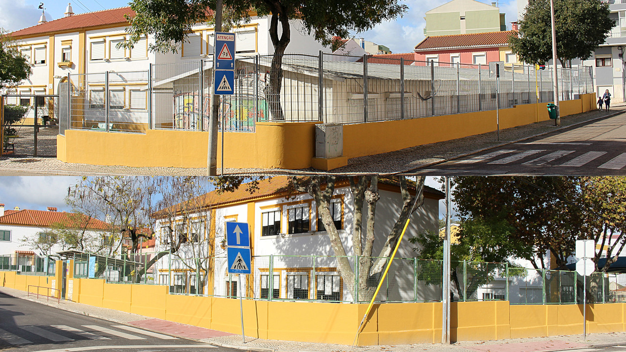 Pintura de muros nas escolas da Fonte do Lavra e Conceição