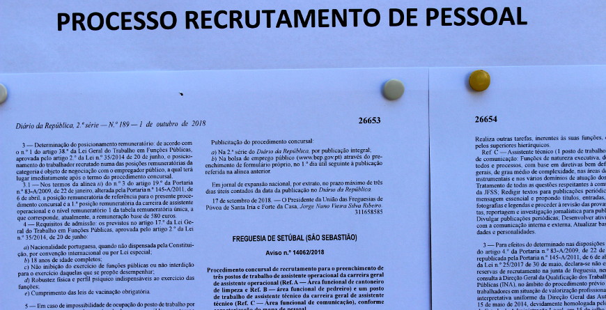 Junta de Freguesia de S. Sebastião está a recrutar