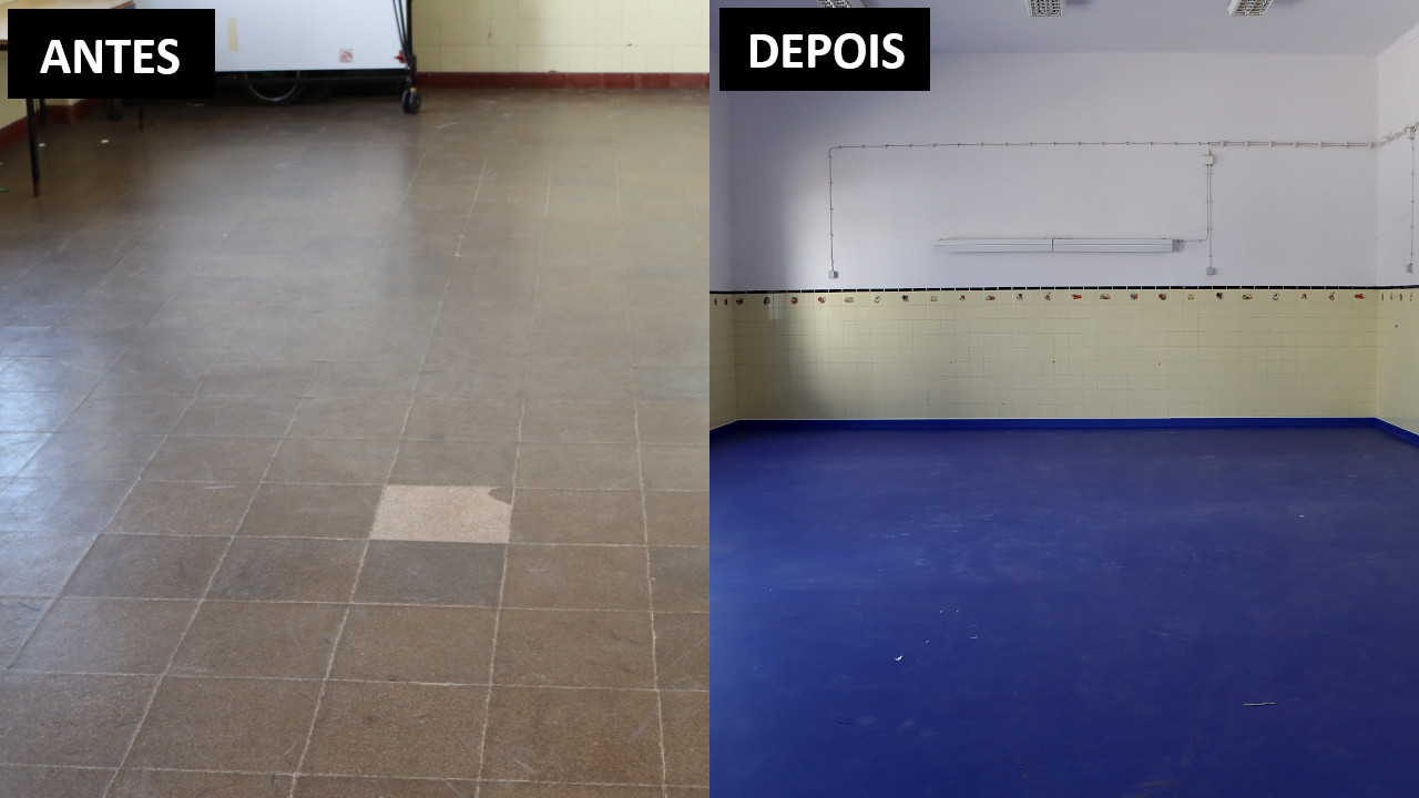 Pavimentos renovados na Escola da Fonte do Lavra